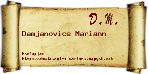 Damjanovics Mariann névjegykártya