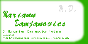 mariann damjanovics business card